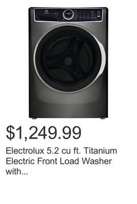 Costco Electrolux 5.2 cu ft. titanium electric front load washer with smartboost offer