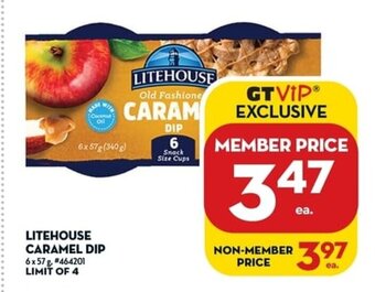 Giant Tiger Litehouse caramel dip 6 x 57g offer