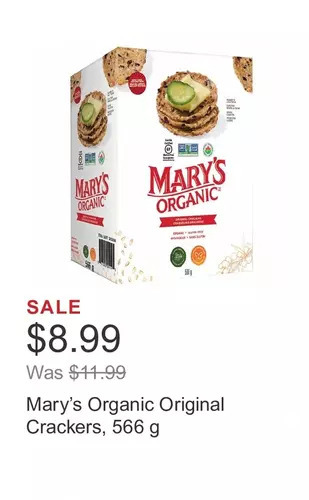 Costco Mary’s organic original crackers, 566 g offer