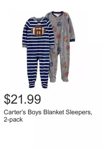 Costco Carter’s boys blanket sleepers, 2-pack offer