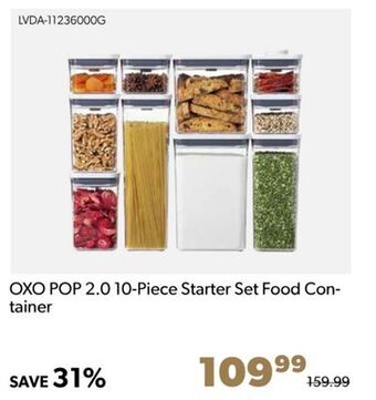 Shopper+ Oxo pop 2.0 10-piece starter set food con- tainer offer