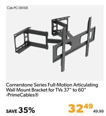 Shopper+ Cornerstone series full-motion articulating wall mount bracket for tvs 37 to 60 -primecables offer