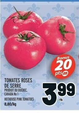 Metro TOMATES ROSES DE SERRE offer