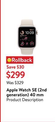 Walmart Apple watch se (2nd generation) 40 mm offer