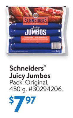 Walmart Schneiders® juicy jumbos offer