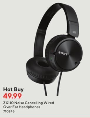 Staples Sony noise cancelling over-ear headphones offer