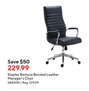 Staples Staples bentura bonded leather manager's chair offer