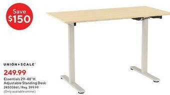 Staples Union & scale essentials 29-48h adjustable standing desk offer