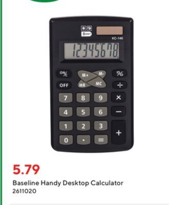 Staples Baseline handy desktop calculator offer