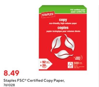 Staples Staples fsc® certified copy paper offer