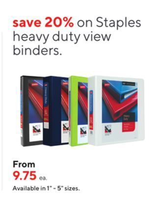 Staples Staples heavy duty view binders offer