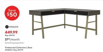 Staples Whalen timbercrest collection l desk offer