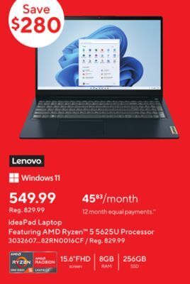 Staples Lenovo ideapad laptop offer