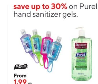 Staples Purell hand sanitizer gels offer