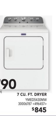 Lowe's Maytag 7 cu. ft. dryer offer