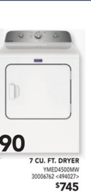 Lowe's Maytag 7 cu. ft. dryer offer