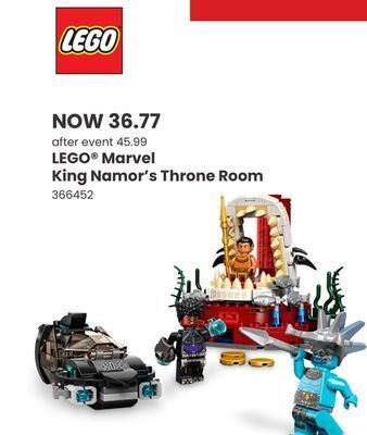 Toys R us Lego® marvel king namor's throne room offer