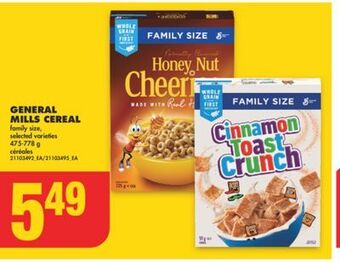 No Frills General mills cereal, 475-778 g offer