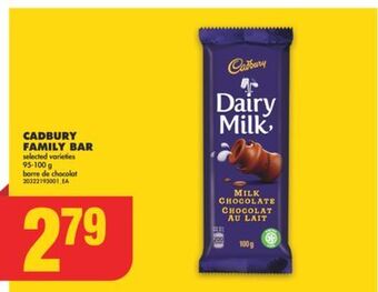 No Frills Cadbury family bar, 95-100 g offer