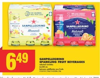 No Frills Sanpellegrino sparkling fruit beverages, 6x330 ml offer