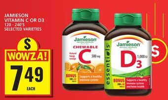 Food Basics Jamieson vitamin c or d3 offer