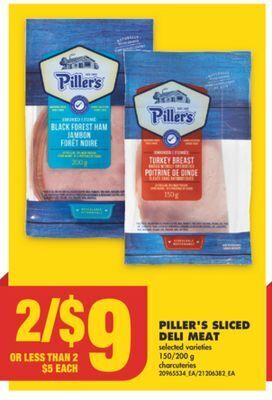 No Frills Piller's sliced deli meat, 150/200 g offer