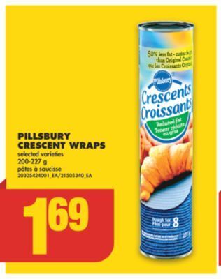 No Frills Pillsbury crescent wraps,200-227 g offer