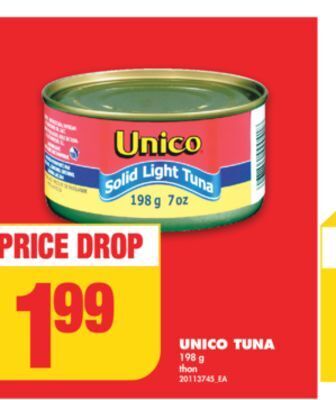 No Frills Unico tuna, 198 g offer