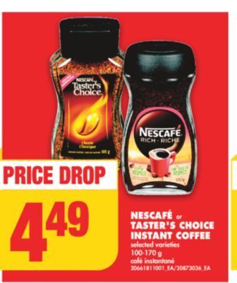No Frills Nescafé or taster's choice instant coffee, 100-170 g offer