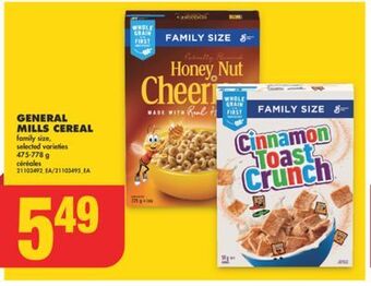 No Frills General mills cereal, 475-778 g offer