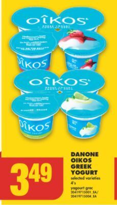 No Frills Danone oikos greek yogurt,4's offer