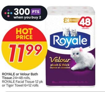 Sobeys Royale or velour bath tissue offer