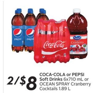 Sobeys Coca-cola or pepsi soft drinks offer