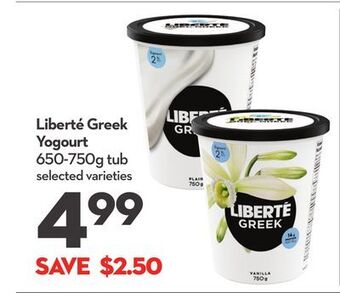 Longo's Liberté greek yogourt offer
