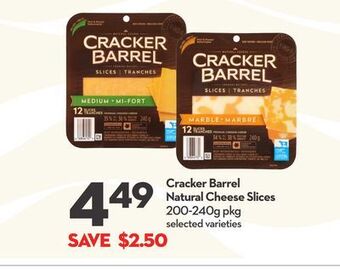 Longo's Cracker barrel natural cheese slices offer