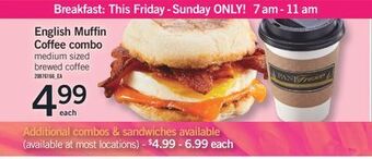Fortinos English muffin coffee combo offer