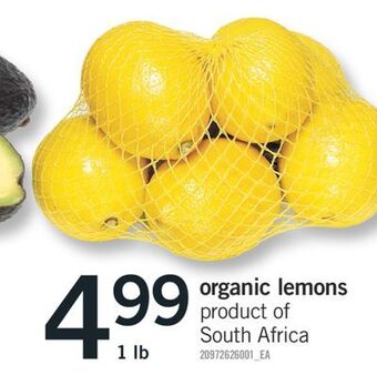 Fortinos Organic lemons, 1 lb offer