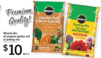 Fortinos Miracle-gro all purpose garden soil or potting mix offer