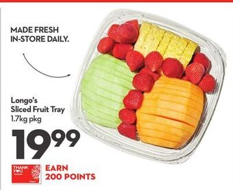 Longo's Longo's sliced fruit tray offer