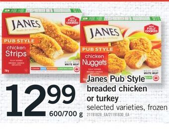 Fortinos Janes pub style breaded chicken or turkey, 600/700 g offer