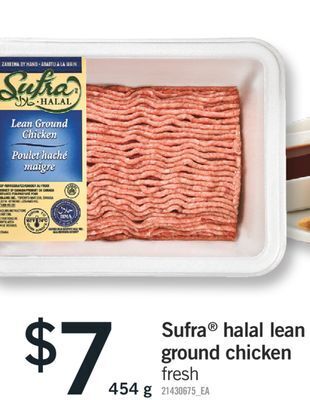 Fortinos Sufra® halal lean ground chicken, 454 g offer