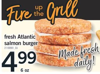 Fortinos Fresh atlantic salmon burger offer