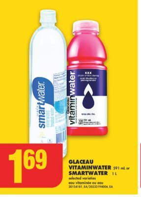 No Frills Glaceau vitaminwater, 591 ml or smartwater, 1 l offer