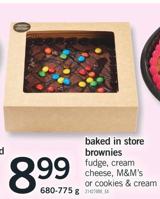 Fortinos Baked in store brownies, 680 - 775 g offer