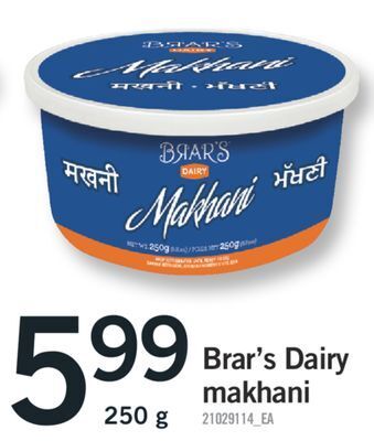 Fortinos Brar's dairy makhani, 250 g offer