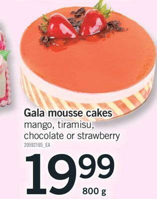 Fortinos Gala mousse cakes, 800 g offer