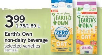Fortinos Earth's own non-dairy beverage, 1.75/1.89 l offer