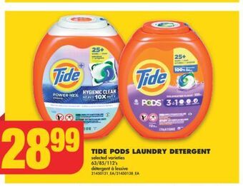 No Frills Tide pods laundry detergent, 63/85/112's offer
