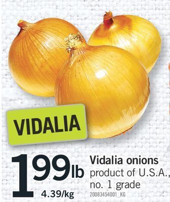 Fortinos Vidalia onions offer
