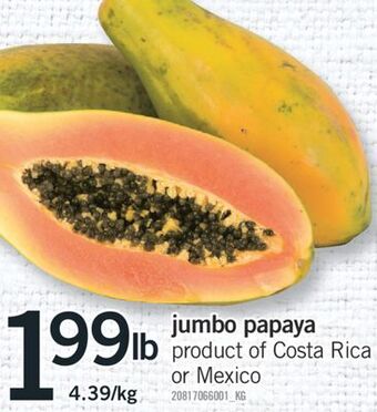 Fortinos Jumbo papaya offer